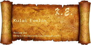 Kulai Evelin névjegykártya